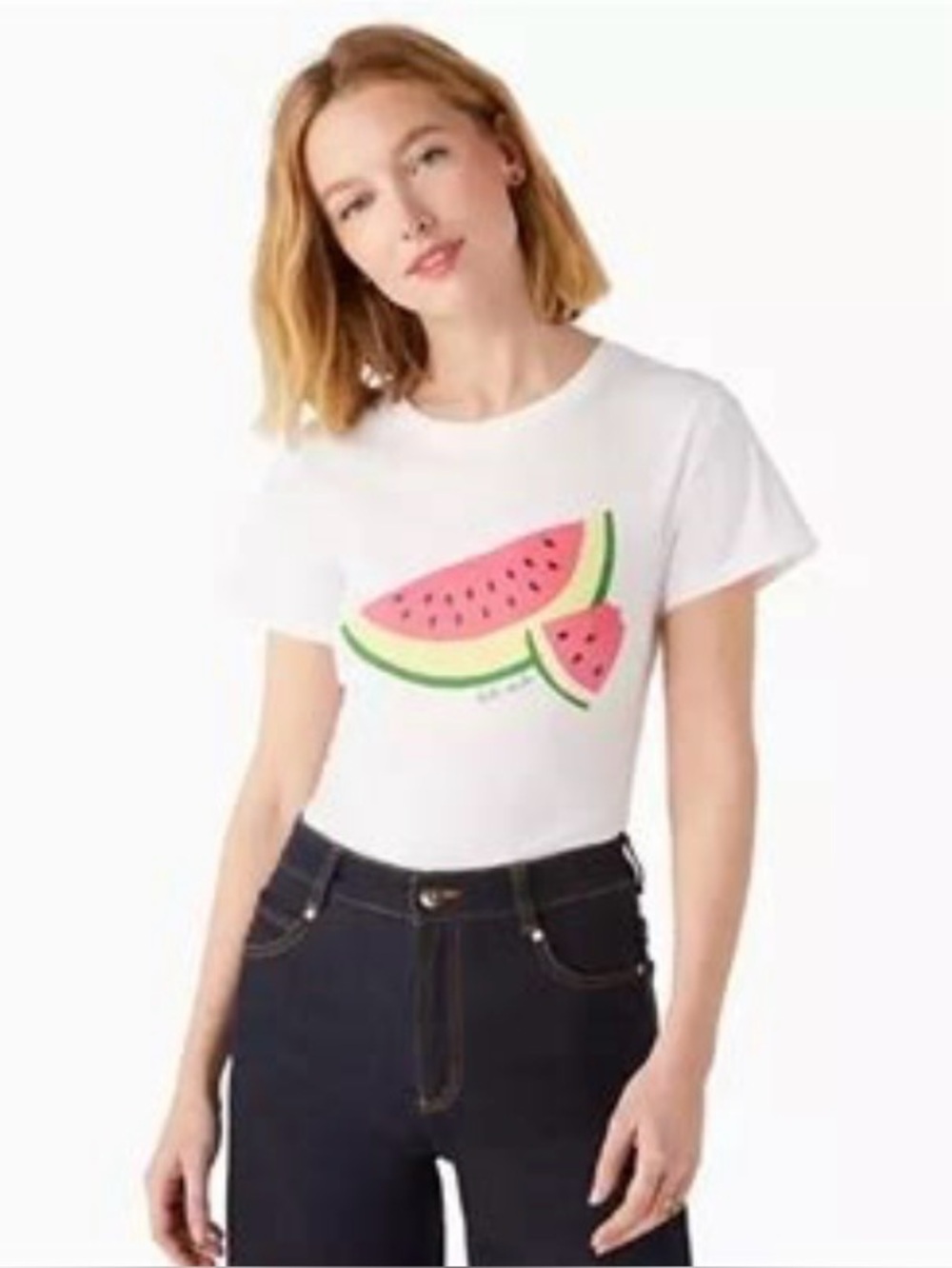 White Watermelon Graphic Tee - Women's Cute Summer Top